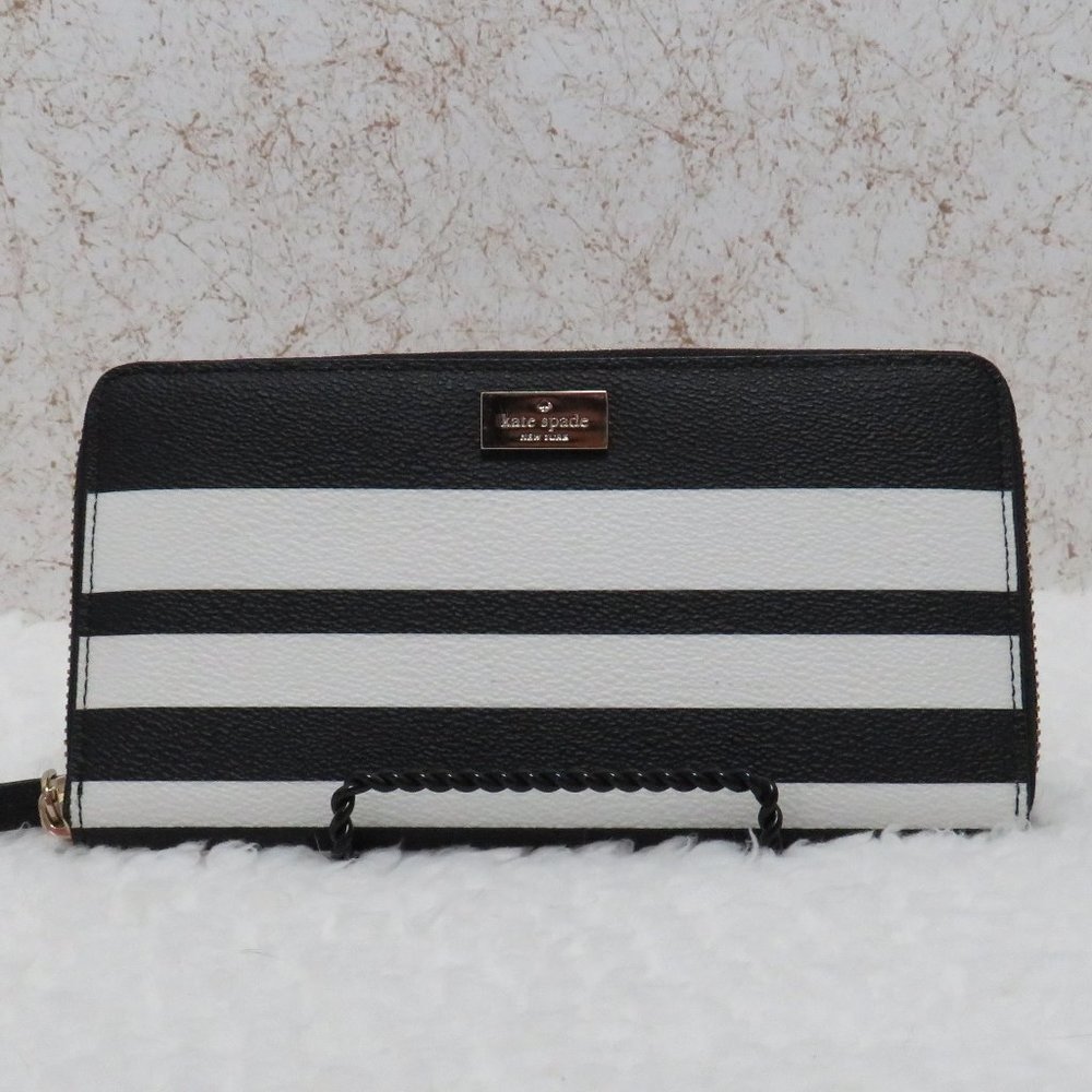 Kate Spade Arbour Hill Printed Neda Wallet (Bon Bon Stripe)